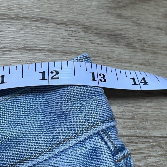 Still Here New York Wool Gingham Tate Denim Straight Mom Jeans Vintage Blue 24 - Picture 13 of 14